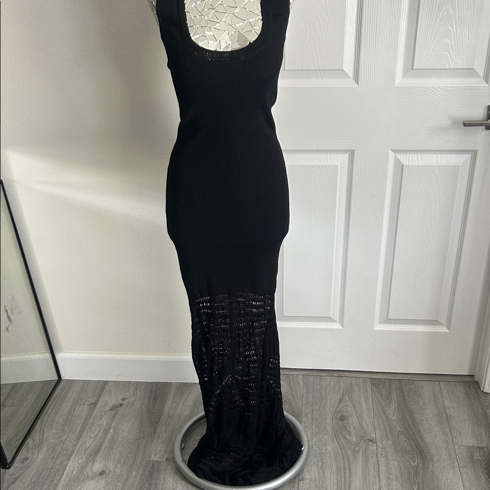 Zac Posen Black Crochet Maxi Dress - Picture 2 of 10